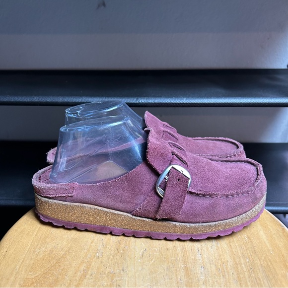 Birkenstock Buckley clog Burgundy Suede Slip-On Sandals - Picture 1 of 7